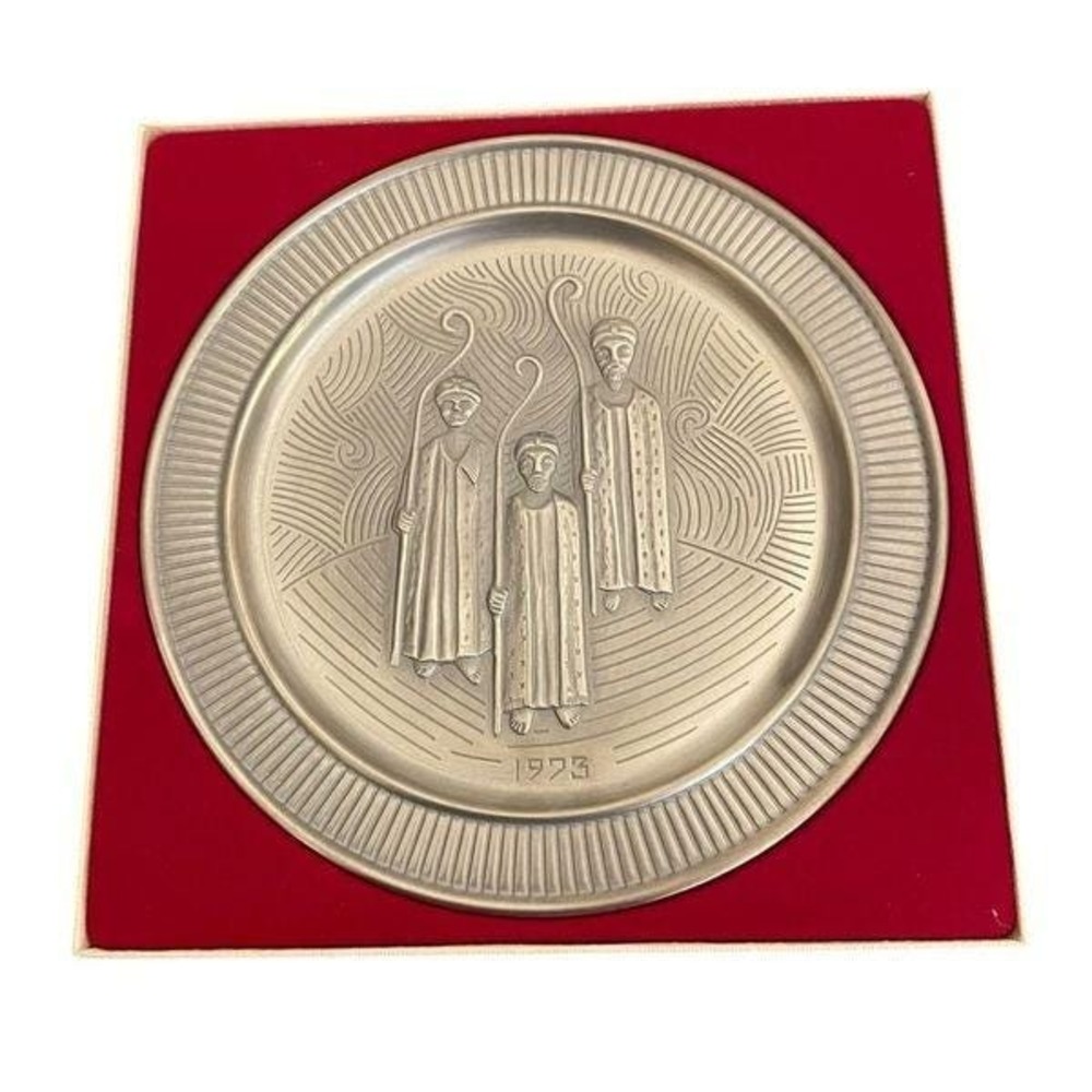 Selandia Norway Pewter 1973 Three Wise Men Christmas Plate John Gulbrandsrod